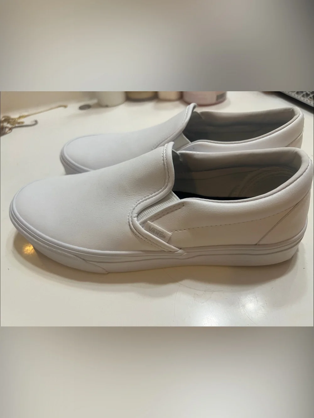 Vans Men’s White Slip-On Loafers
